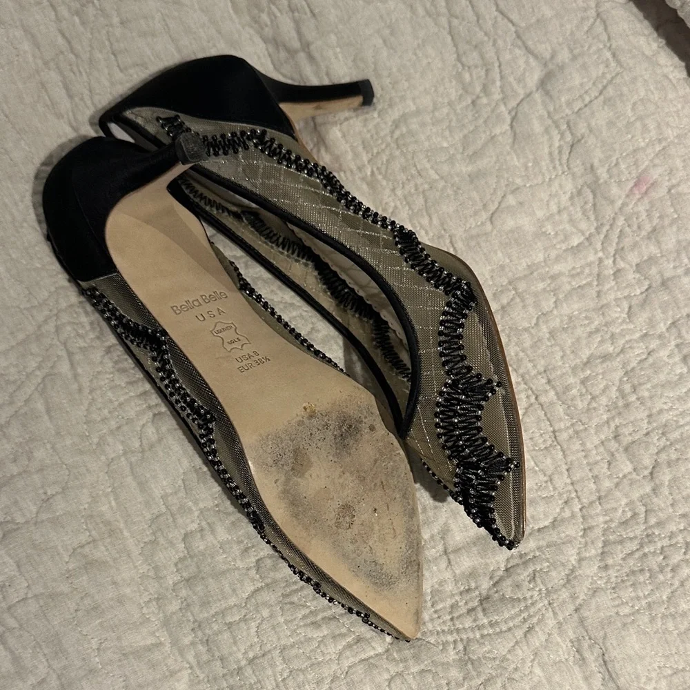 Bella Belle Nicole Silk Beaded Pumps - Picture 2 of 3